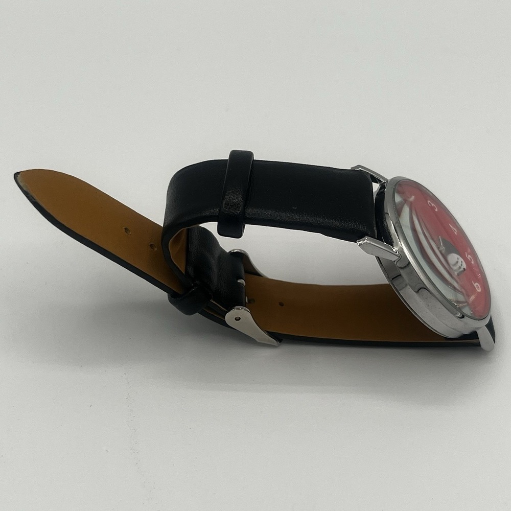French Bulldog Quartz‎ Watch Womens 37mm Red Dial Black Band Needs Battery - Picture 2 of 5